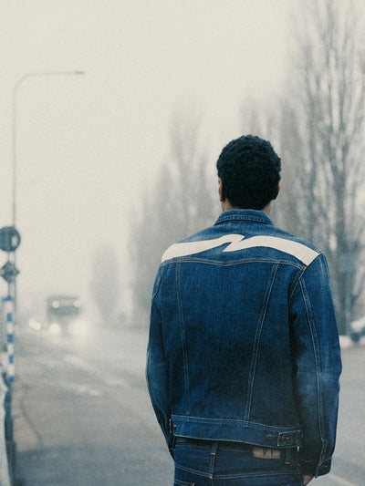 CONNY DENIM JACKET BIG WAVE BLUE