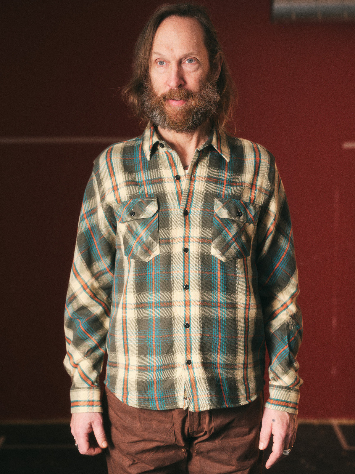 BRYSON SHIRT FLANNEL CHECK CHARCOAL / BEIGE / TURQUOISE / RUST