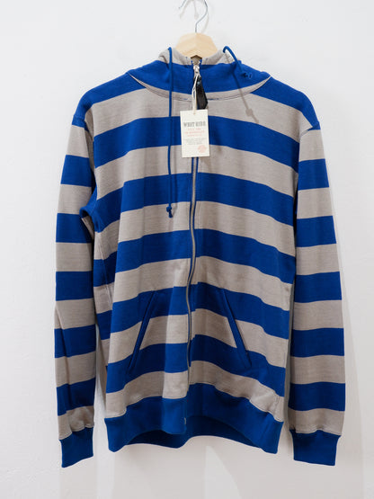 HEAVY BORDER HOODIE GRY/NVY