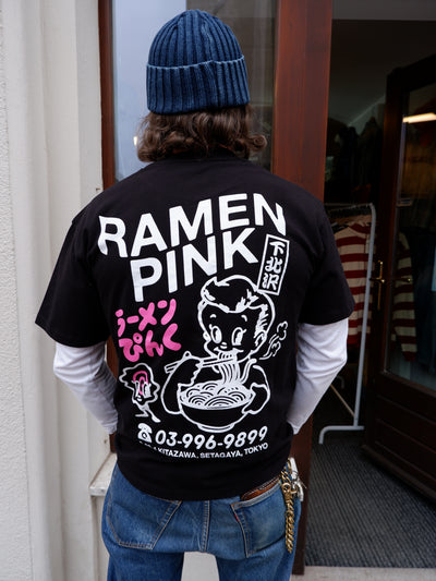 EDWIN Ramen Pink T-Shirt - Black