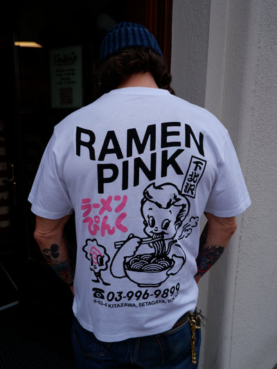 EDWIN Ramen Pink T-Shirt – White