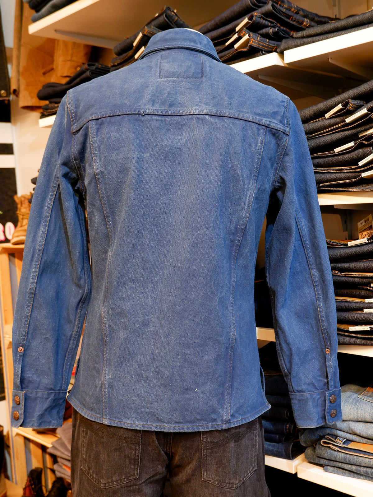INDIGOFERA × the LowDown x Blaudruck Koo` Copeland Denim Jacket „Pink“ – Indigo Overdye