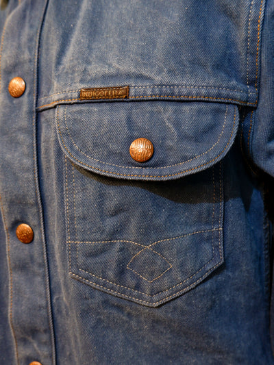 INDIGOFERA × the LowDown x Blaudruck Koo` Copeland Denim Jacket „Pink“ – Indigo Overdye
