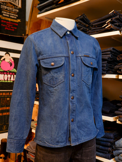 INDIGOFERA × the LowDown x Blaudruck Koo` Copeland Denim Jacket „Pink“ – Indigo Overdye