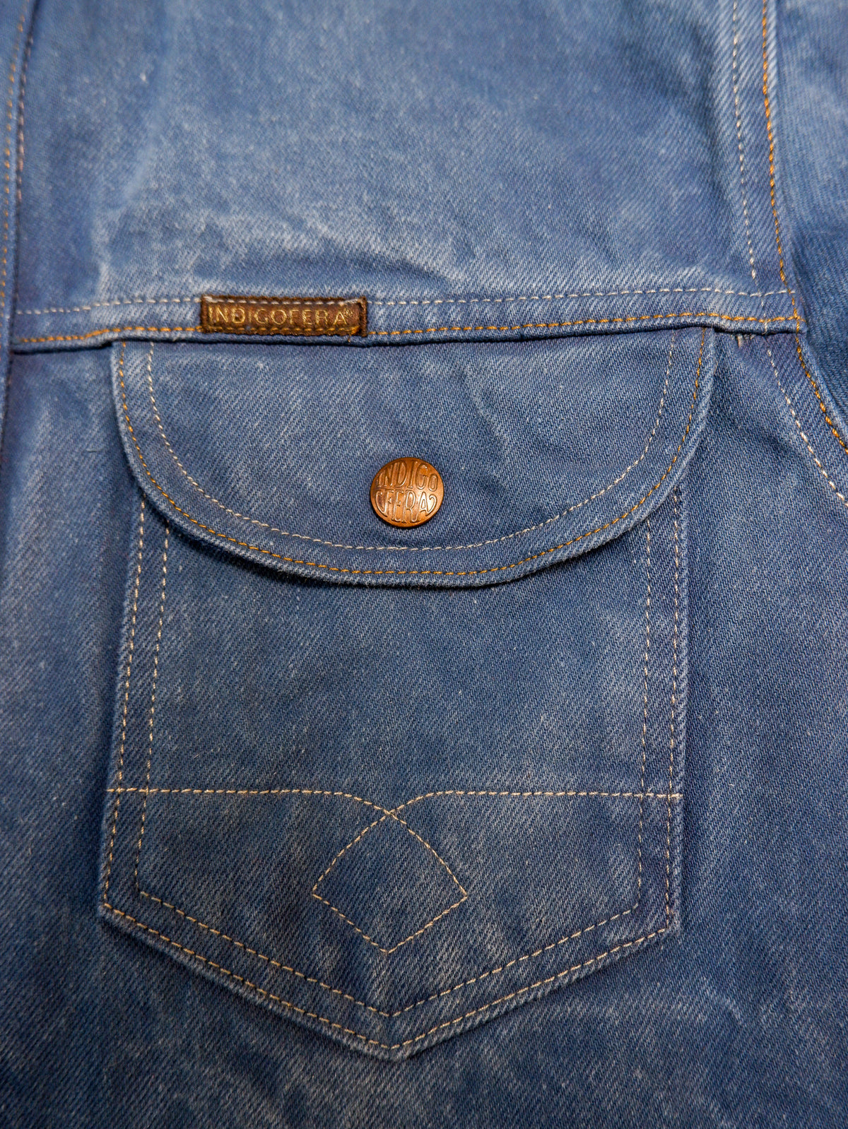 INDIGOFERA × the LowDown x Blaudruck Koo` Copeland Denim Jacket „Pink“ – Indigo Overdye