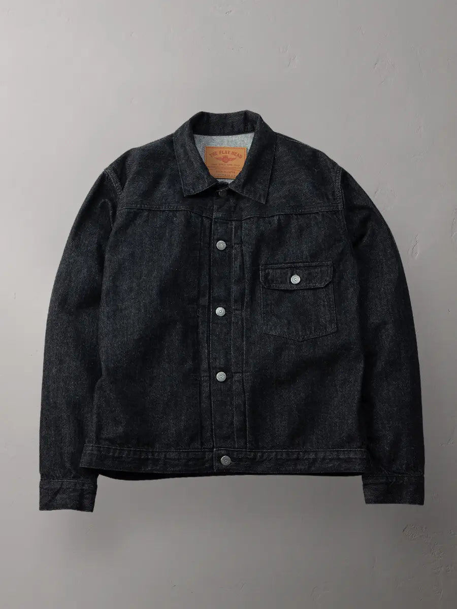 FN-OJ-DB001 12,5oz BLACK DENIM JACKET-40´s MODEL