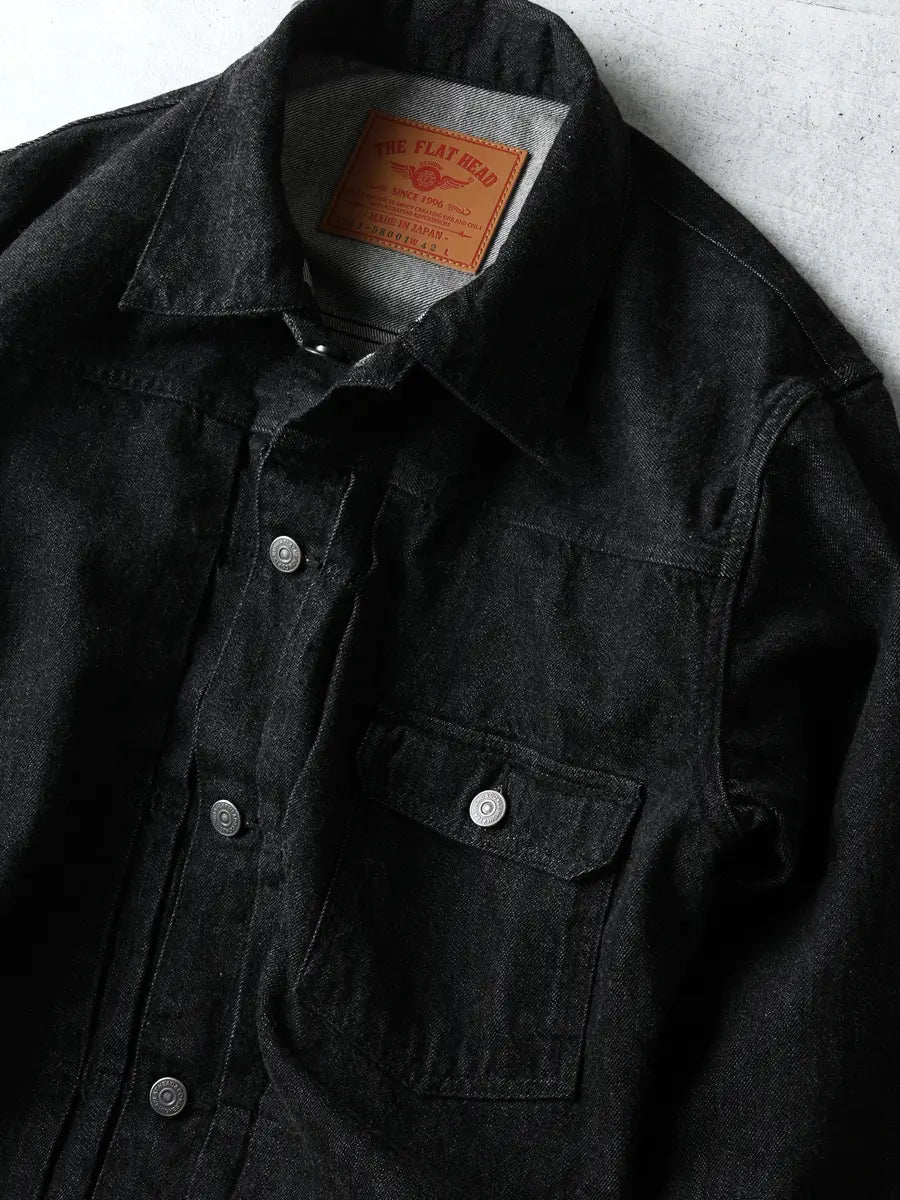 FN-OJ-DB001 12,5oz BLACK DENIM JACKET-40´s MODEL
