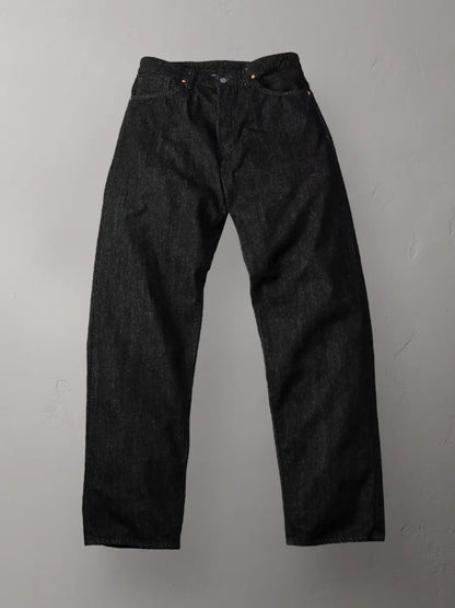FN-PA-DB004 12.5oz BLACK SELVEDGE DENIM WIDE TAPERED PANTS