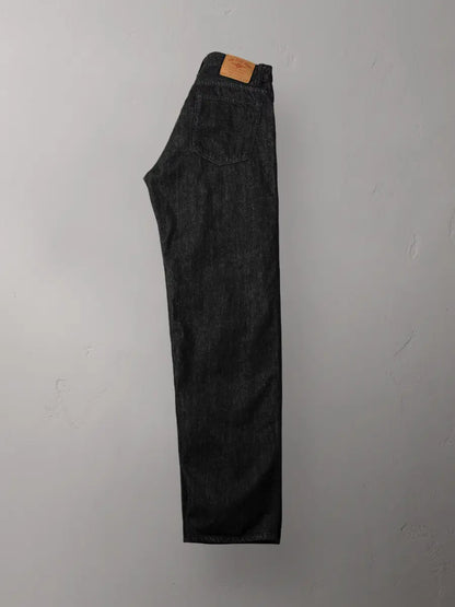 FN-PA-DB004 12.5oz BLACK SELVEDGE DENIM WIDE TAPERED PANTS