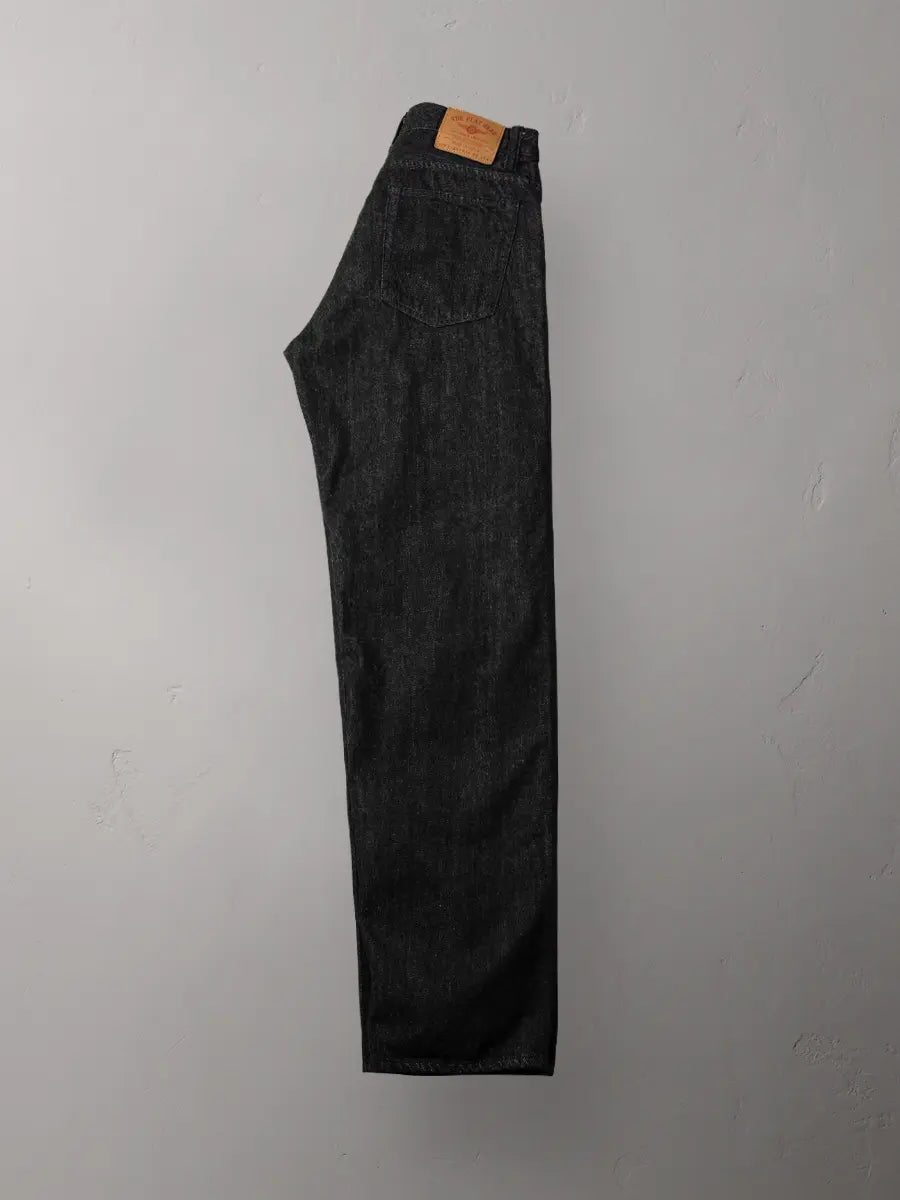 FN-PA-DB004 12.5oz BLACK SELVEDGE DENIM WIDE TAPERED PANTS