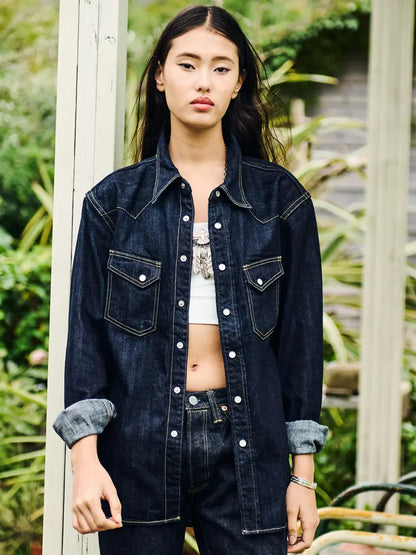 FN-SDW-001L 10oz DENIM WESTERN SHIRT