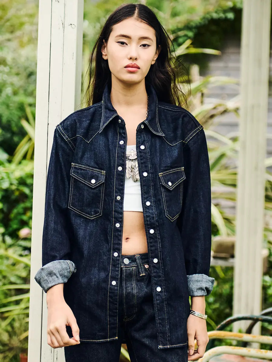 FN-SDW-001L 10oz DENIM WESTERN SHIRT
