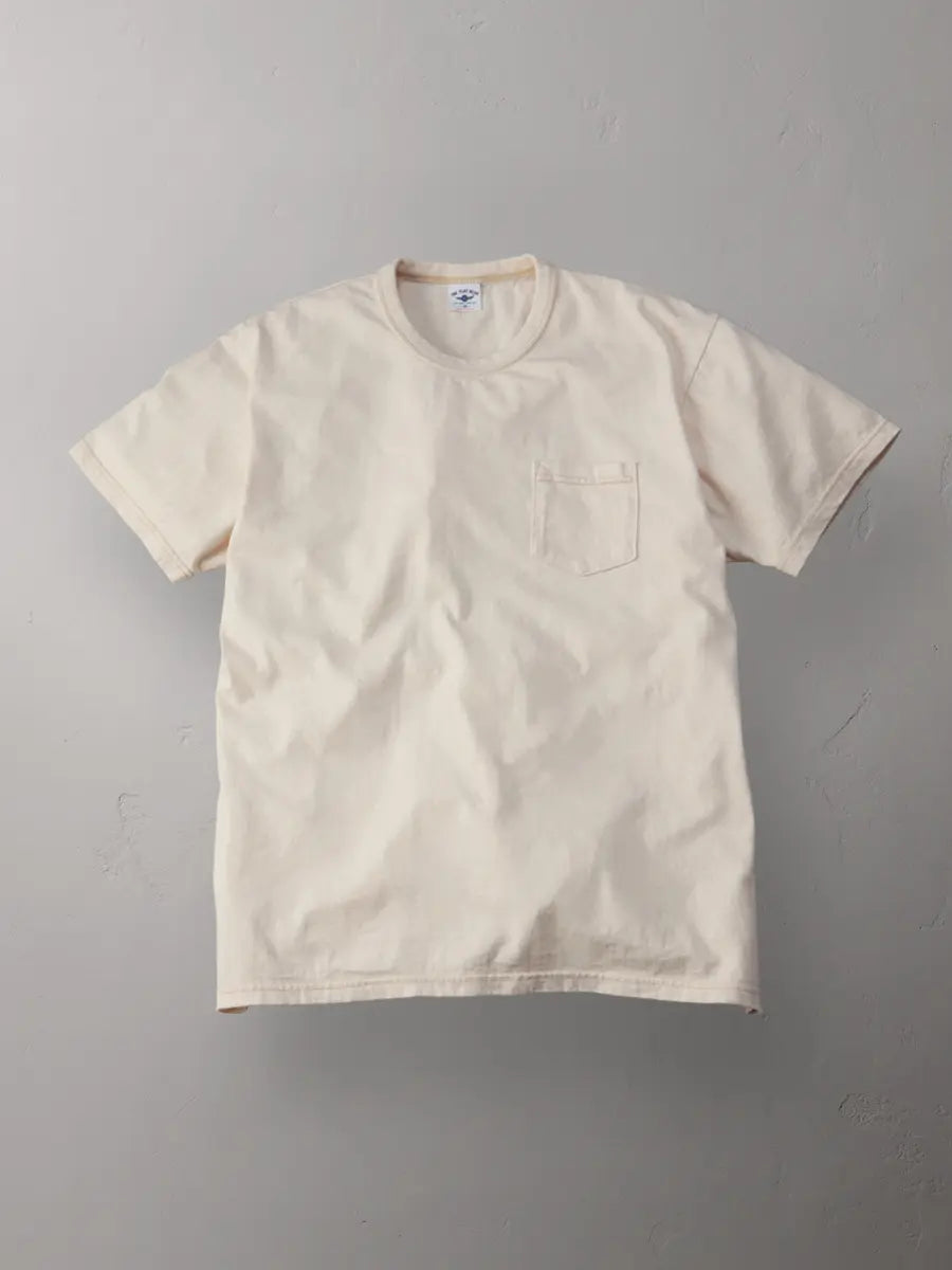 FN-THC-101P Plain Pocket T-Shirt – Loopwheel Heavyweight Off White/Nature