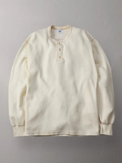 FN-THLH-004 Henley Thermal – Waffle Knit Longsleeve IVORY
