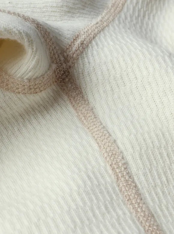 FN-THLH-004 Henley Thermal – Waffle Knit Longsleeve IVORY