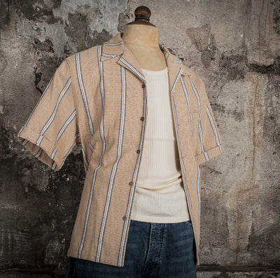 "AZTEQUE SAND" - Retro Jacquard Short-Sleeve Shirt