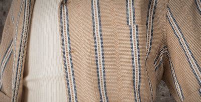 "AZTEQUE SAND" - Retro Jacquard Short-Sleeve Shirt