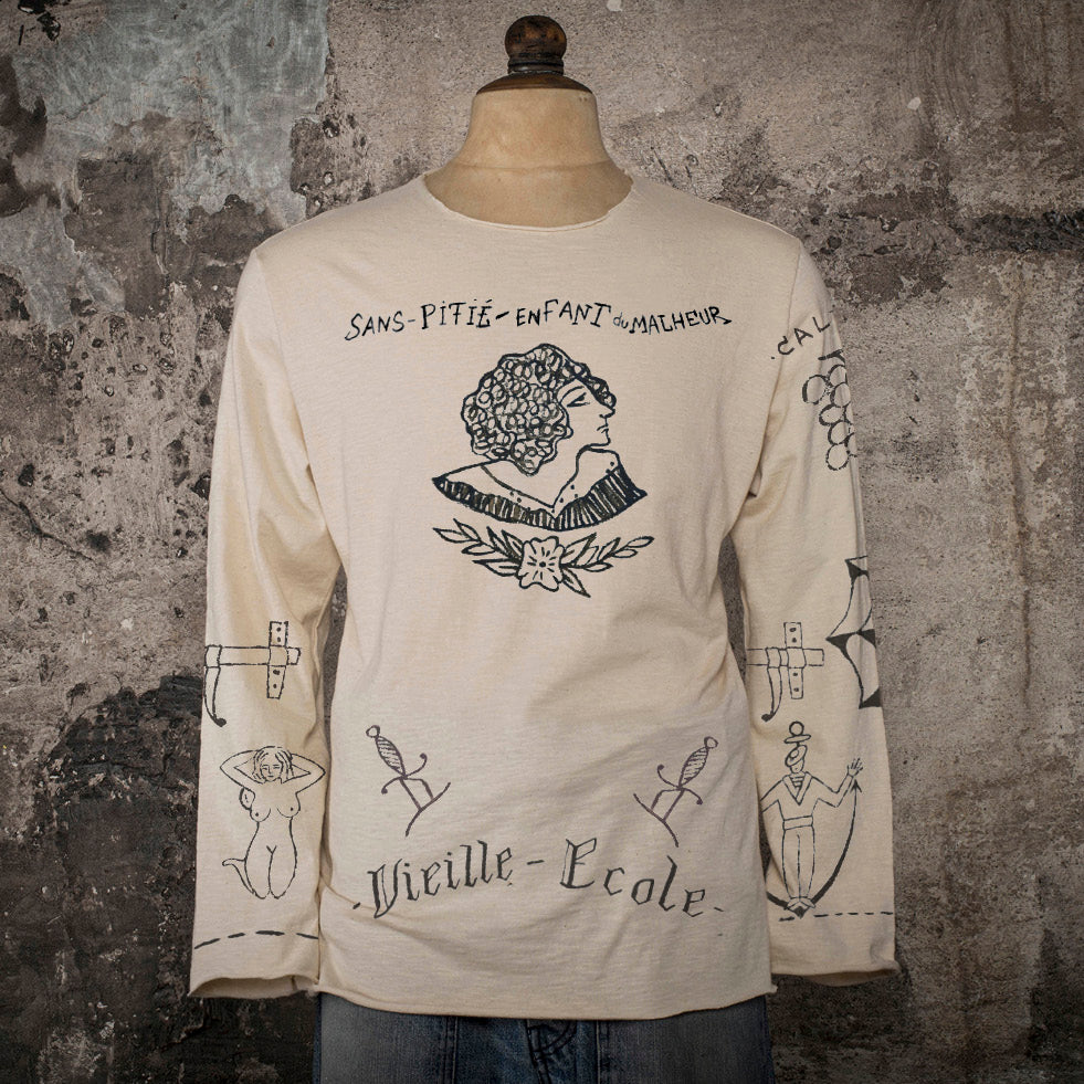 OLD SCHOOL MARINIERE "FULL PRINTED BOUSILLES" Natural