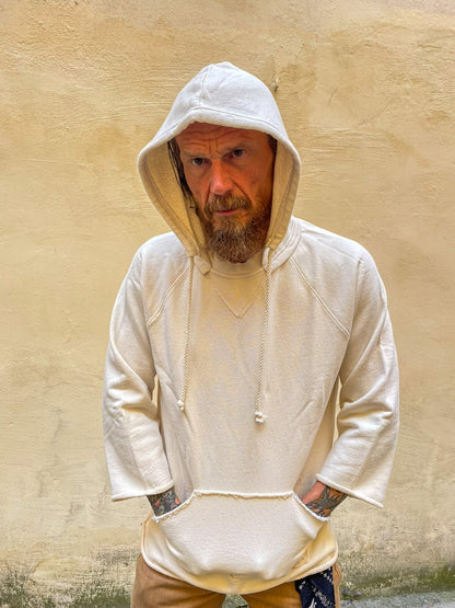 BOXING HOODED SWEATSHIRT 3/4 SLEEVES "BASIC VINTAGE"