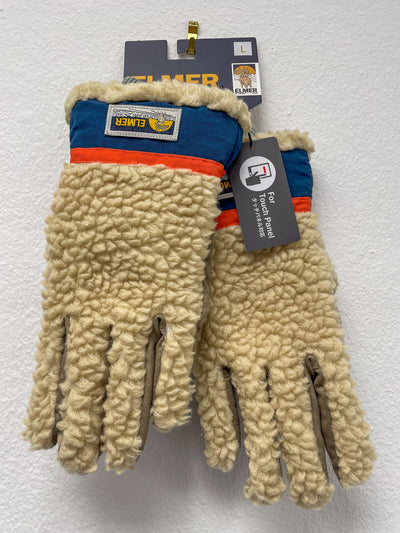 EM353 TEDDY GLOVE Beige/Blue