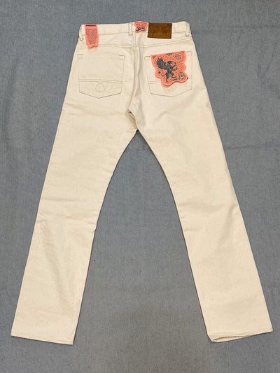 BUCK JEANS UNEVEN BROKEN TWILL ECRU