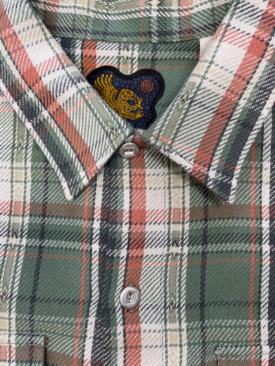 WEBSTER Shirt Jacquard Flannel – Green / Beige Check