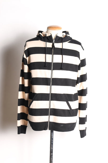 HEAVY BORDER HOODIE BLK/CRM