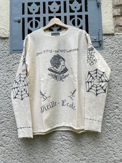 OLD SCHOOL MARINIERE "FULL PRINTED BOUSILLES" Natural