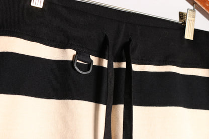 HEAVY BORDER PANTS BLK/CRM