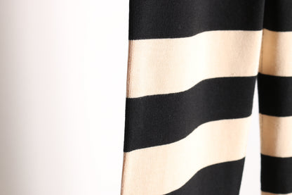 HEAVY BORDER PANTS BLK/CRM