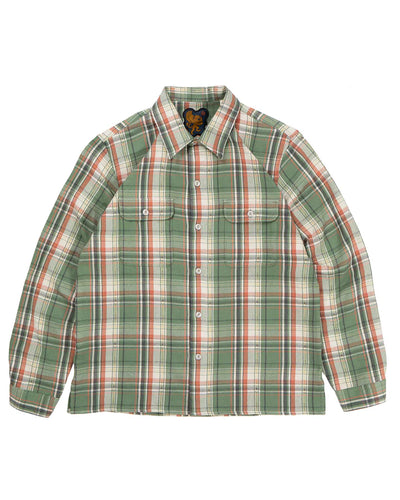 WEBSTER Shirt Jacquard Flannel – Green / Beige Check