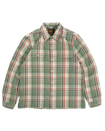 WEBSTER Shirt Jacquard Flannel – Green / Beige Check