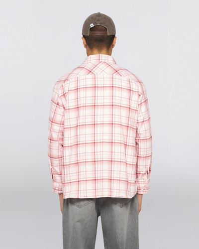 ACE SHIRT LS  Light PinkCheck Flannel Overshirt
