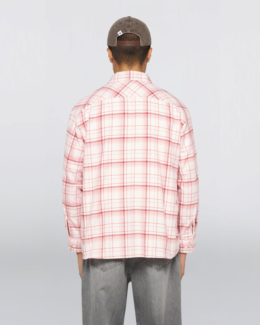 ACE SHIRT LS  Light PinkCheck Flannel Overshirt