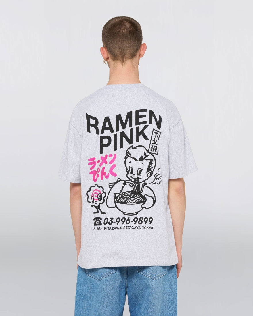 EDWIN Ramen Pink T-Shirt – Single Jersey 160g – White – the