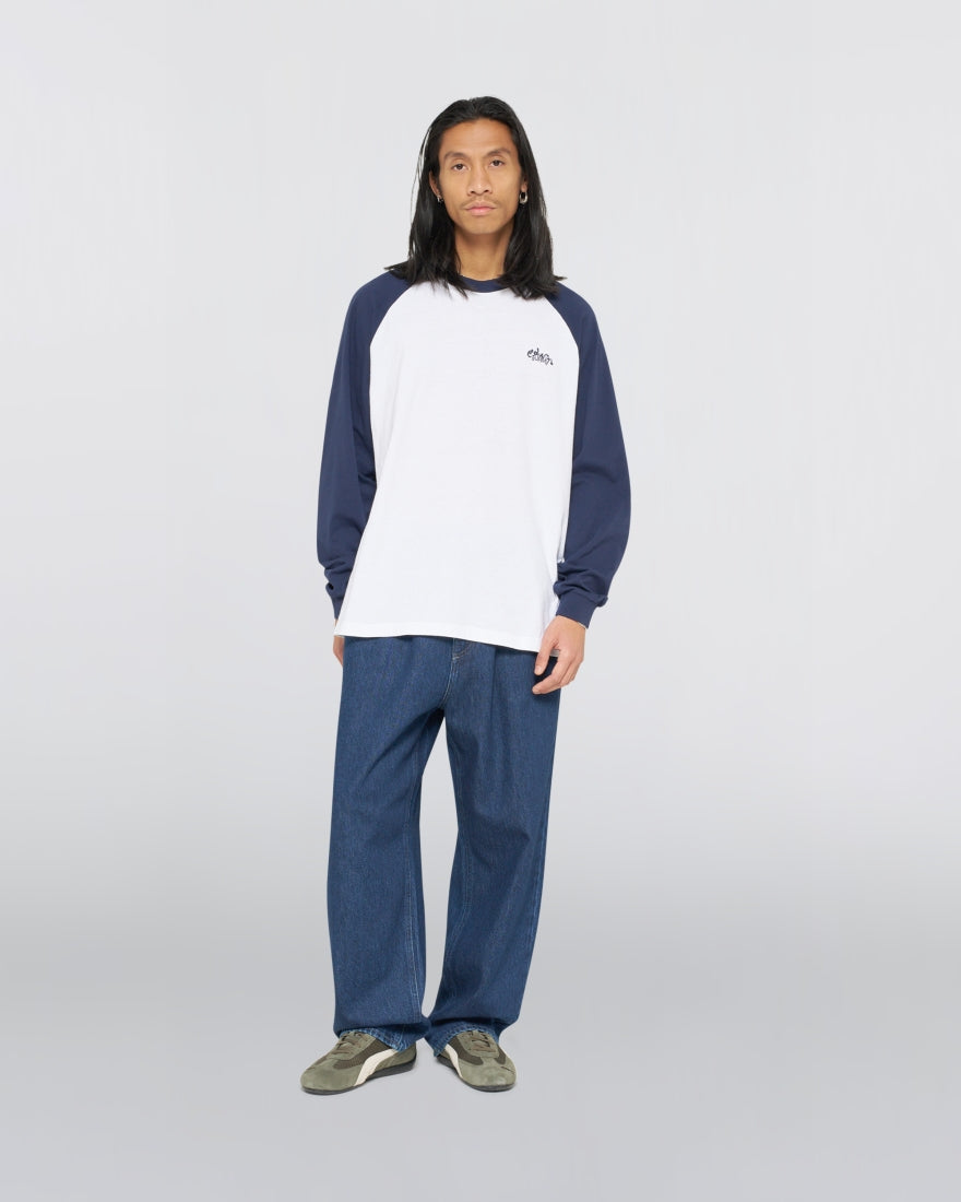 ALEC T-SHIRT LS White/Maritime Blue