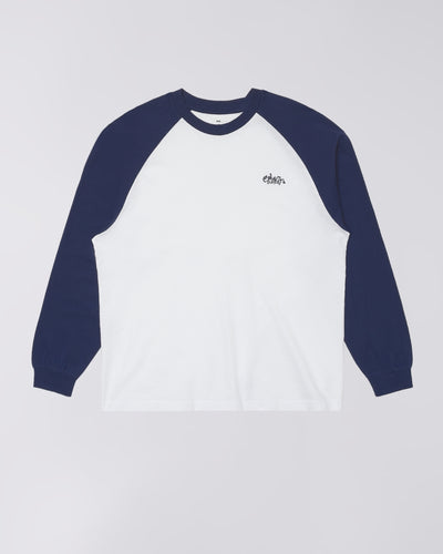 ALEC T-SHIRT LS White/Maritime Blue