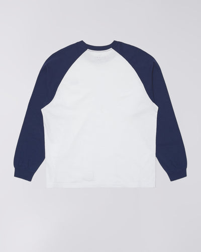ALEC T-SHIRT LS White/Maritime Blue