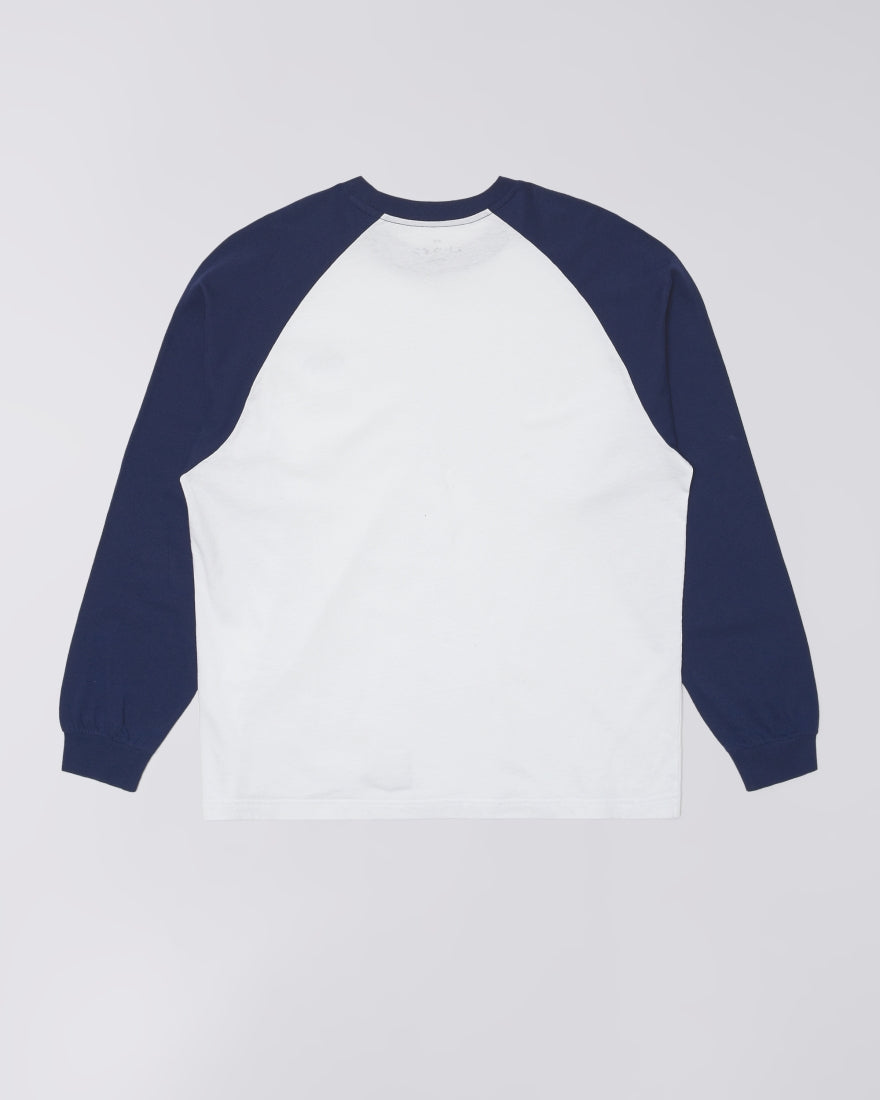 ALEC T-SHIRT LS White/Maritime Blue
