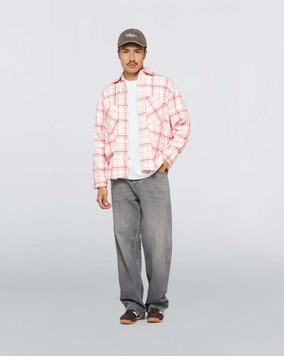 ACE SHIRT LS  Light PinkCheck Flannel Overshirt