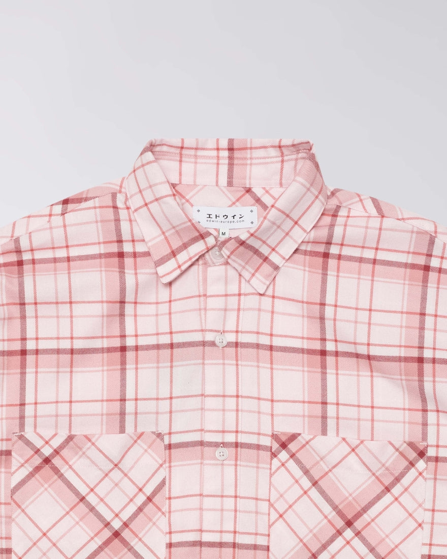 ACE SHIRT LS  Light PinkCheck Flannel Overshirt