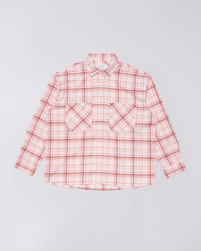 ACE SHIRT LS  Light PinkCheck Flannel Overshirt