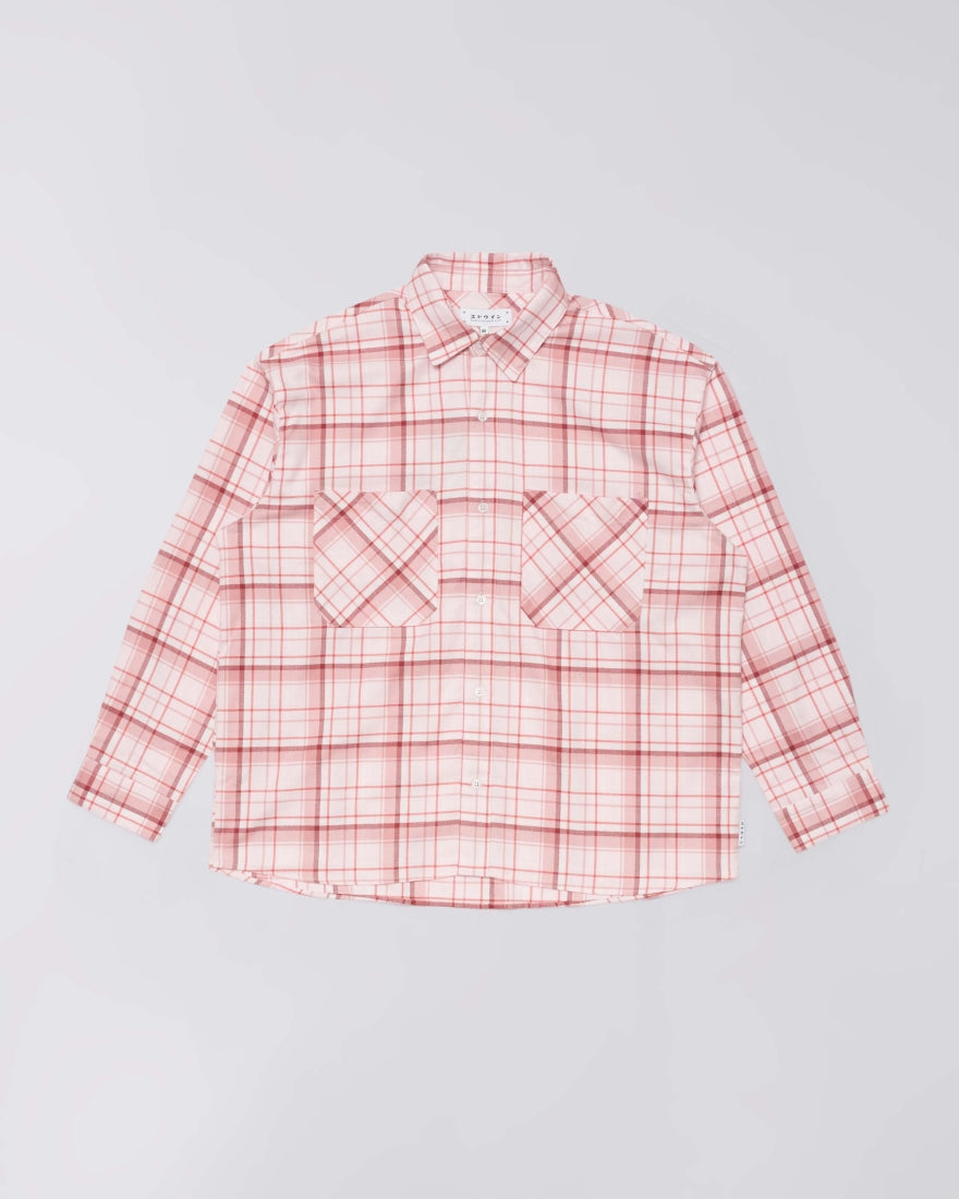 ACE SHIRT LS  Light PinkCheck Flannel Overshirt